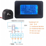 AC 22KW 110 220V digitaalne voltmeeter Ampermeeter 100A vool pingem&otilde;&otilde;tur v&otilde;imsus energia amprid