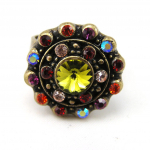 Les Tr&eacute;sors De Lily [A7361] - Bague Cr&eacute;ateur 'Kitch Plaisir' Vert / Rose roheline