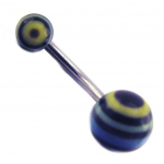 Les Tr&eacute;sors De Lily [E6749] - Body Piercing Boule 'Tecno' Noir Vert must