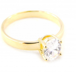 Bague Plaqu&eacute; Or 'Unique' blanc 54 valge