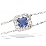 Les Tr&eacute;sors De Lily [J3556] - Bracelet Argent 'Celestina' bleu tanzanite argent&eacute; (rhodi&eacute;) - 10 mm sinine