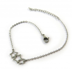 Les Tr&eacute;sors De Lily [N7022] - Bracelet cr&eacute;ateur 'Etoiles' gris argent&eacute; h&otilde;be