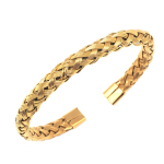 Les Tr&eacute;sors De Lily [Q5038] - Bracelet cr&eacute;ateur Acier 'Cl&eacute;opatra' dor&eacute; -  62 mm- 7 mm kuld