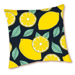 Les Tr&eacute;sors De Lily [Q5499] - Disainer padjakate 'Lemon' kollane must - 40x40 cm kollane