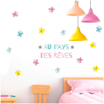 Les Tr&eacute;sors De Lily [Q8282] - Kleebiste leht  S&otilde;numid  (Unistuste maal) - 20x70 cm sinine