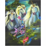 DIY Teemanttikandid Teemantmaalid Teemantmosaiik Ristpistes &Uuml;kssarvik ja haldjas 20X30CM