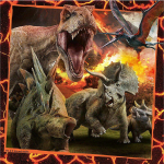 D DIY teemantmaali t&auml;isring puur  Loomade dinosaurus  3D kivist tikand ristpistes 30x30CM