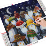 T&auml;isruudukujuline &uuml;mmargune teemantmaaling pingviin teemanttikandid loomamosaiik k&auml;sit&ouml;&ouml; j&otilde;ulukink Full Round （30x30CM）