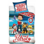 Paw Patrol voodipesukomplekt 100% puuvill &ndash; &uuml;hekordne tekikott 140x200 sinine