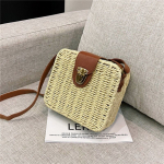 Yogodlnsi suvine &otilde;lg&otilde;lekott K&auml;sitsi valmistatud kootud ristkehaga kott V&auml;ike kandiline kott Rannakott Naiste ostude &otilde;lakott Puhkus 18*7*17cm beež