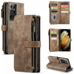 CaseMe t&otilde;mblukuga rahakott Flip nahast telefoni&uuml;mbris Samsung Galaxy A53 A33 A13 A52 A72 A12 A22 A32 A51 A71 A50 A50S A30S rahakoti kaardi kate Coque Etui Samsung S21 FE pruun