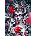 5D DIY teemantmaaling pealuu t&uuml;druku ristpistega t&auml;ispuur, &uuml;mmargune teemanttikandid Halloweeni kingitus mosaiikkristallkujutistega Full Round 20x30CM