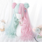 LUPU Lolita s&uuml;nteetiline parukas Sinine roosa Bob pika lainega parukad naistele Genshin Impact parukas Cosplay igap&auml;evane blond lilla parukas 65CM