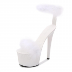 Naiste kingad Seksikas veekindel platvorm, madala suuga mudel Stage Catwalk naiste sandaalid 181. seeria 17 cm konts 7 cm platvorm LFD 34 valge