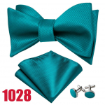 Barry.Wang meeste mood iseseotud kikilipsu triibuline pleed Paisley Cravat Hanky ​​mansetin&ouml;&ouml;pide komplekt LH-1028