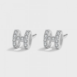 Klassikaline H-t&auml;ht t&auml;is teemantk&otilde;rvar&otilde;ngas naistele ebakorrap&auml;rase ringiga geomeetriline originaalne h&otilde;bedane kihlusehte valge