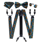 Dibangu meeste traksid, reguleeritavad traksid, kikilips Tasku kandiline mansetin&ouml;&ouml;pide komplekt meestele 3,5 cm laius elastne 4015