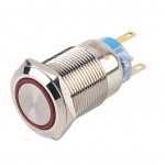 19 mm 12-24 V LED veekindel roostevaba iselukustuv lukustatav nuppl&uuml;liti Red LED