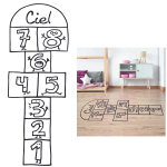 Les Tr&eacute;sors De Lily [A1652] - Hiiglaslik p&otilde;randakleebis  Marelle  must valge - 148x56 cm must