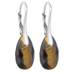 Lily-Crystal [R5988] - K&auml;sit&ouml;&ouml;na valmistatud h&otilde;bedased liiprid 'Mineralia' h&otilde;bedane tiigrisilm - 15x10 mm pruun