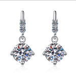 925 Sterling h&otilde;bek&otilde;rvar&otilde;ngad 100% Gra Moissanite Diamonds Pulma kihlus rippuvad k&otilde;rvar&otilde;ngad k&otilde;rvar&otilde;ngad peened ehted kingitused 1ct gray
