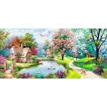 T&auml;ispuur DIY 5D teemantmaalid linna &ouml;&ouml;vaatega seinakleebis Ristpistes tikkimismustrid mosaiik Full Round 30x60CM