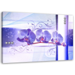 Feeby l&otilde;uenditr&uuml;kk, orhideed &ndash; abstraktne lillal taustal 60x40 sinine