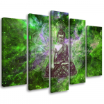 Viieosalise pildil&otilde;uendi print Buddha Mandala Nature Green 100x70 roheline