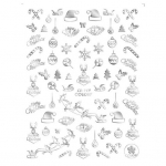 Delicate Xmas Nail Nails Ornaments Kleebis L&auml;ikiv pilkup&uuml;&uuml;dev dekoratiiv F punane