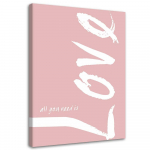 L&otilde;uenditr&uuml;kk Love Inscription Pink 40x60 roosa