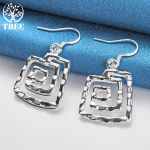 925 Sterling Silver Square Thread Drop K&otilde;rvar&otilde;ngad Ehted