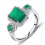 Gb 2 ,28 ct smaragdl&otilde;ikeline naturaalne roheline ahhaat v&auml;&auml;riskivist vintage s&otilde;rmused soliidsed 925 sterling h&otilde;bedased peened naiste ehted 8