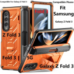 Tugev armorer Samsung Galaxy Z Fold 4 Fold 3 korpuse hingega p&otilde;rutuskindel pliiatsihoidja aluse kate Only Case(No Pen)