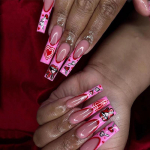 24 tk / komplekt Quick Nails Pikad Armastus Huuled Graffiti False Nials Kleebis Kantav veekindel manik&uuml;&uuml;r viimistletud k&uuml;&uuml;ned