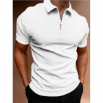 Meeste l&uuml;hikeste varrukatega polos&auml;rk Slim Fit Work vabaaja topid Pluus Pullover T-s&auml;rk S valge