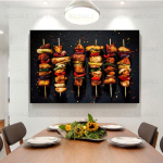 Kanavardad Grill Seinapildid Maitsev toit L&otilde;uend Maalimine Seinakunst k&ouml;&ouml;gile Restoran Koduseinakaunistus Cuadros 20cm&times;40cm NoFrame