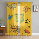 Comic Art Boom Star Sheer Voile kardinad k&ouml;&ouml;ki Elutuba Magamistoa kaunistus Sifonki t&uuml;llkardinad Akende hooldus 1 PCS W100XH250cm