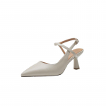 Paksu kontsaga sandaalid Naiste suvised Uued Euroopa ja Ameerika &uuml;hes&otilde;nalise pandlaga rihmaga naiste k&otilde;rge kontsaga rooma sandaalid 40 valge