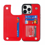 Kahe nupuvajutusega v&auml;ike aromaatne tuul rahakoti kaardihoidja Magnetiline klapitav nahk&uuml;mbris Apple iPhone 15 14 Pro Max 13 Samsung Galaxy S23 FE A14 A53 A54 jaoks iPhone 15 punane