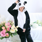 Kigurumi Animal Cosplay kapuutsiga kombinesoon pidžaama meeste naiste pikkade varrukatega talvine soe Rompe magamisriided Panda Lion, leopard, elevant, sebra, tiiger cosplay XL