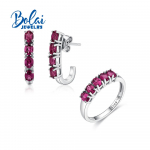 925 Sterling h&otilde;be naturaalne Rhodolite granaat v&auml;ikese suurusega s&otilde;rmus k&otilde;rvar&otilde;ngad ehtekomplekt naiste peened ehted igap&auml;evaseks kandmiseks US RING SIZE 6# lilla