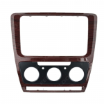 Skoda Octavia 2010 2011 2012 2013 tarvikule puidustiilis raadiofascia koos automaatse/manuaalse vahelduvvoolu DVD-m&auml;ngija stereopaneeli viimistlusplaadi raamiga For Manual AC