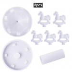 8 tk / komplekt isetegemise vaigu karussell, silikoonvormid, valuvorm valge
