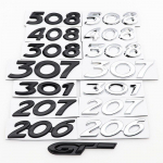 1tk metallist 206 207 301 307 308 408 508 Auto logo kirjakleebis Tagumise sabaluugi pagasiruumi kleebis auto tagumise kleebise stiil Lisaseadmed 206 must