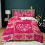 Love Home voodipesukomplekt 3D-printimine paaritoa voodipesukomplekt AU240 * 270 &uuml;lisuur voodi, &auml;sja abiellunud toa tekk ja padjap&uuml;&uuml;r 2/3 t&uuml;kki Baby 100x135cm