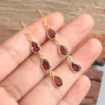 Granaat v&auml;&auml;riskivist naiste k&otilde;rvar&otilde;ngas 100% 925 sterling h&otilde;bedast kollase kullaga kullatud ehted kuld/kollane