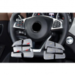 Car Styling Carbon Fiber Style jaoks Mercedes Benz A GLA CLA Class W176 X156 C117 Rooliratta nuppude raami katete kleebised B Model Silver