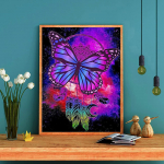 5D isetehtud teemantmaal Roosa liblikas ristpistes komplekt Teemanttikandiga mosaiikkunst Pilt kividest kaunistus kingitus Full Round 30x40cm