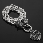 Uus kvaliteetne roostevabast terasest Viking Wolf Head Odin portree kroonkirves ripats kaelakee meeste ehted ripats kaelakee kingitus 55cm