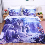 3D Wolfi seeria voodipesukomplekt loomade tekikott ja padjap&uuml;&uuml;r 2/3 t&uuml;kki DE180 * 210 t&auml;issuuruses poistetoa kodukaunistus AU King 210x240cm